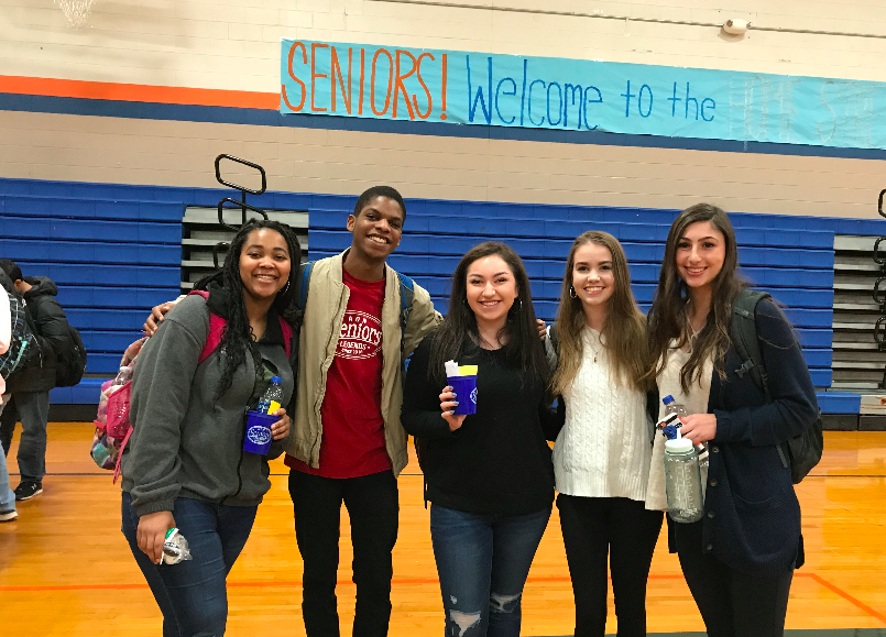 Students celebrate the end of first semester with senior breakfast