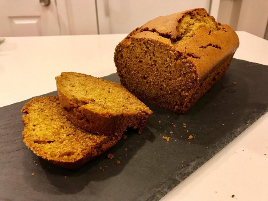 Holiday pumpkin bread out of the oven. 