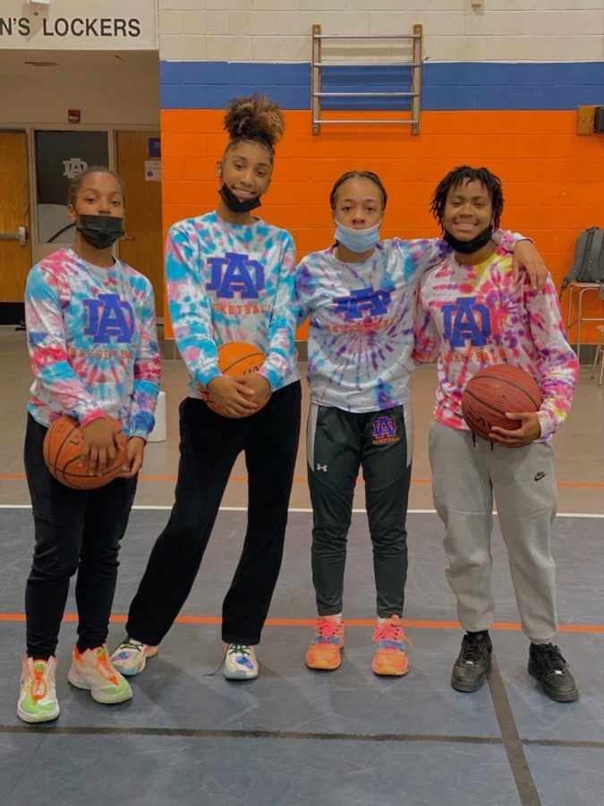 (Makenzie Kelly, Layla Forte, Paris Webster, and Symone Walker) The team reps shirts from a tye-dye bonding event. “We had the right mesh of people. Right personalities, coaching staff, leaders. Athens drive is always looked at as an underdog in sports and in everything and so the sense of community and culture is really important to succeed here, said Allyson Stephenson.