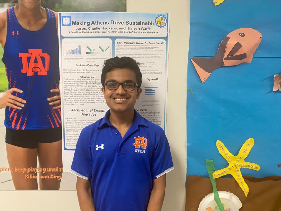 Himesh Kafle and his
group's STEM project about making Athens Drive more sustainable. Kafle’s project is full of Challenging problems and solutions for those problems. 
