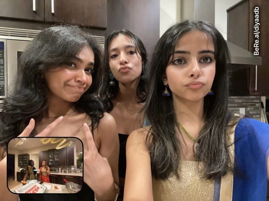 Diya Bhatia (right) gets BeReal notification when getting ready with friends.