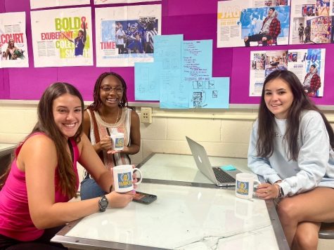 Head editors of the yearbook;(left to right) Zoe Politis, Nevaeh Brooks, and Greta Banks.
