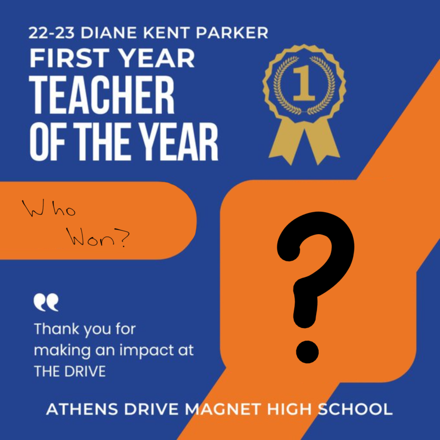 The poster for the First Year Teacher of the Year. The one presented to the teachers also includes their photo and name, to be hung in their classroom. 