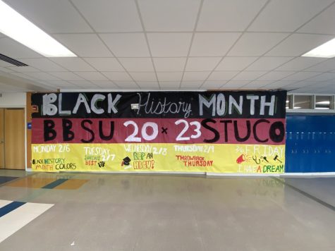 Poster made by the BBSU club at Athens detailing the different spirit days to celebrate BHM. 