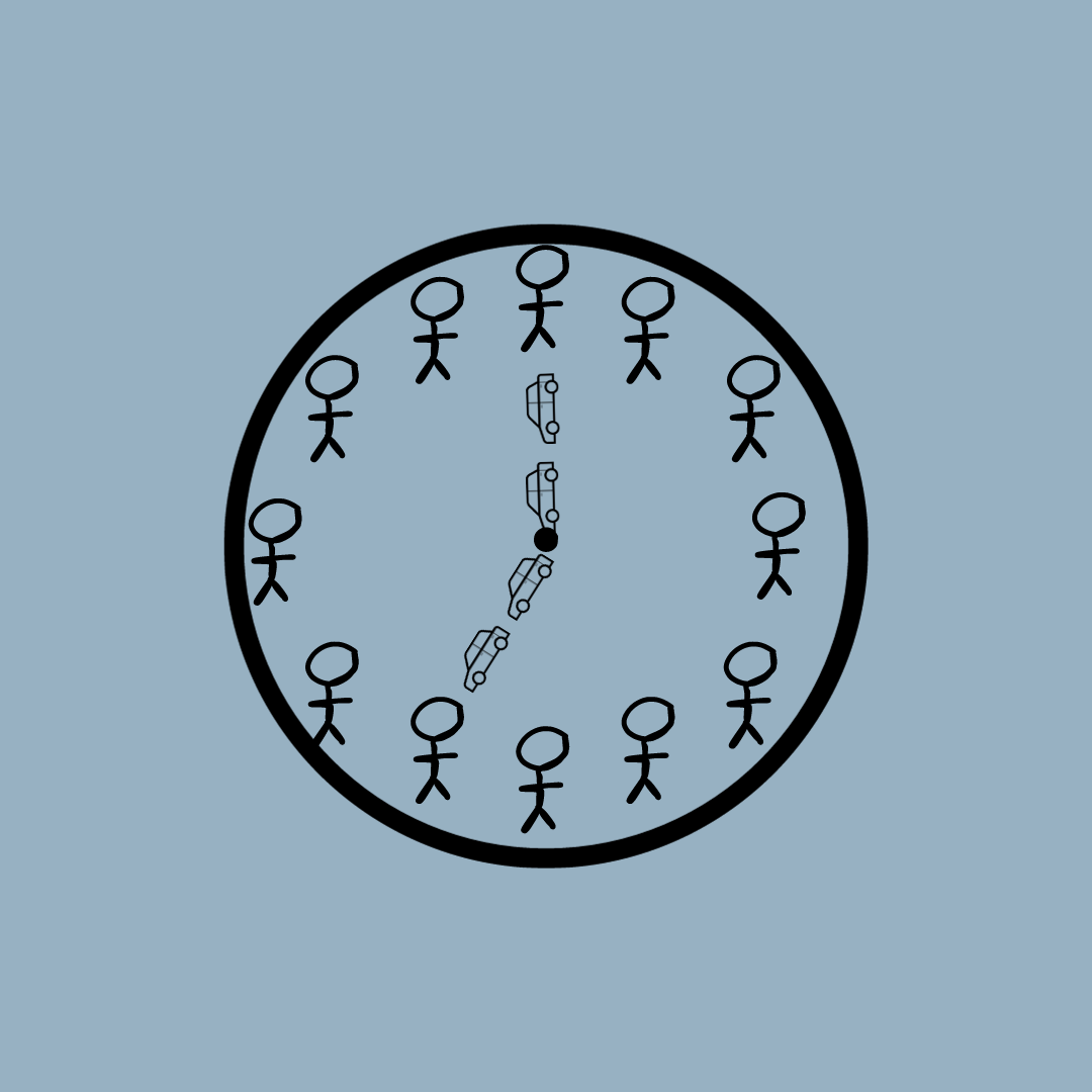 The+clock+symbolizes+traffic+caused+by+cars+and+lunch+lines+that+occur+with+the+limited+amount+of+lunch+time+we+currently+have.