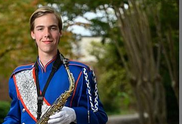 Aidan Babosci photographed in his Marching Band uniform senior year. 