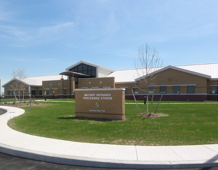 The picture above shows Syracuse, N.Y. Military Entrance Processing Station (MEPS). This building is where students are able to take the ASVAB if they choose not to do it with their school. 
(Credits to flickr for photo: https://www.flickr.com/photos/armyengineersnorfolk/2864815943/in/photostream/) 