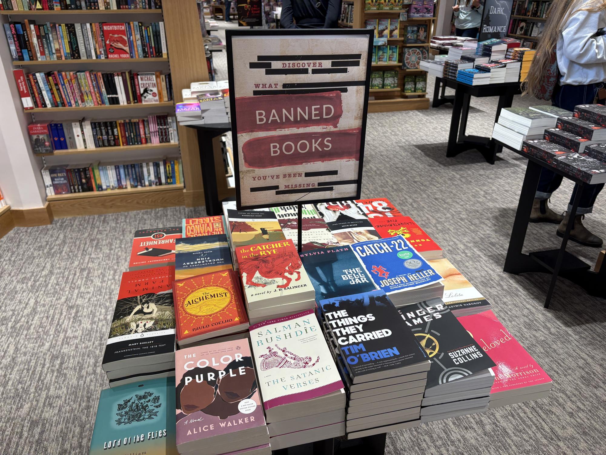 Barnes and Nobles highlights commonly banned books such as The Color Purple by Alice Walker and The Catcher in the Rye by J.D Salinger. These are books banned not just in NC, but all over the country. 