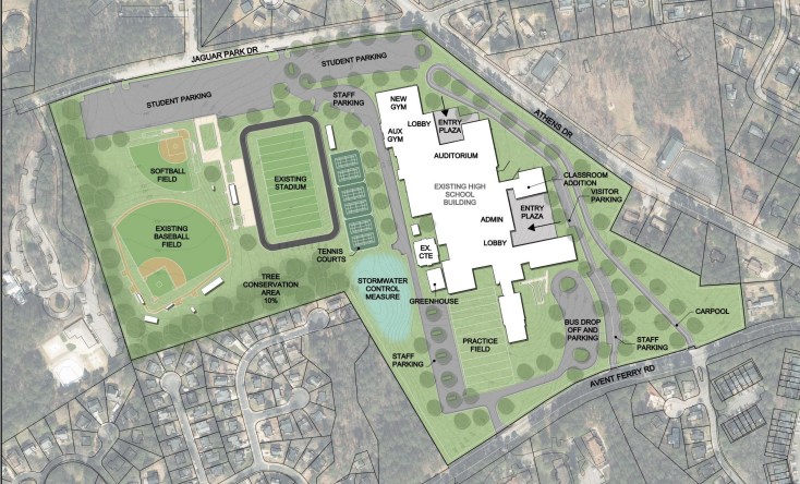 Athens Drive renovation site and outdoor plans map pictured. This has been one stage of the renovation.