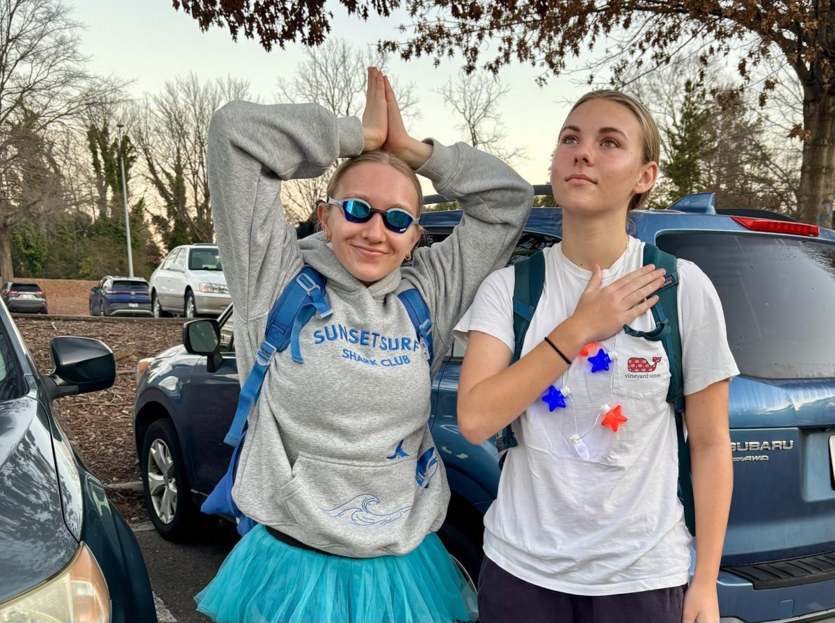 Nora Richards and Gracie de Haro participated in ‘Rhyme Without a Reason’. They dressed up as aquatic and patriotic. Photo Courtesy of Susan McGraw