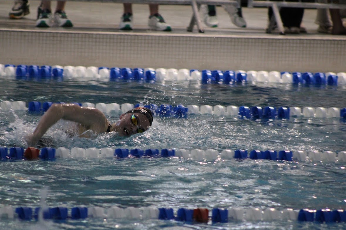 Hannah Wooten is pictured. Wooten trains by running laps at swim practice.(Photo Courtesy of Waylon Miller).