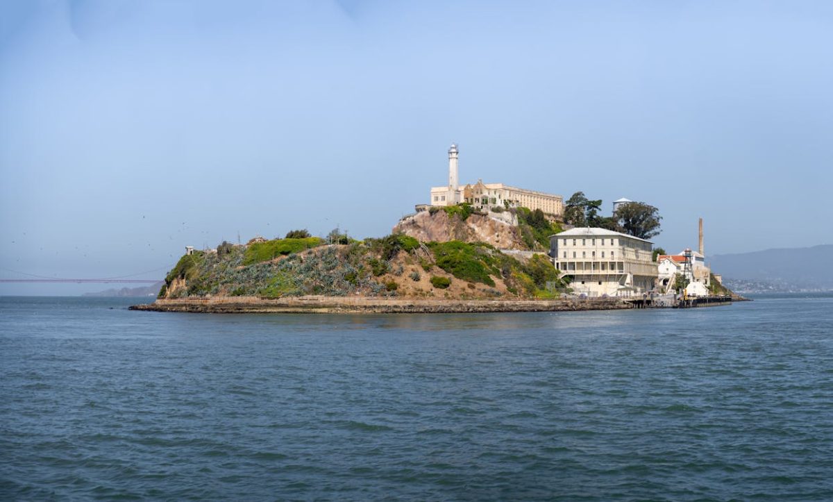 Alcatraz prison located in San Francisco. The building is currently owned by Golden Gate National Recreation Area.