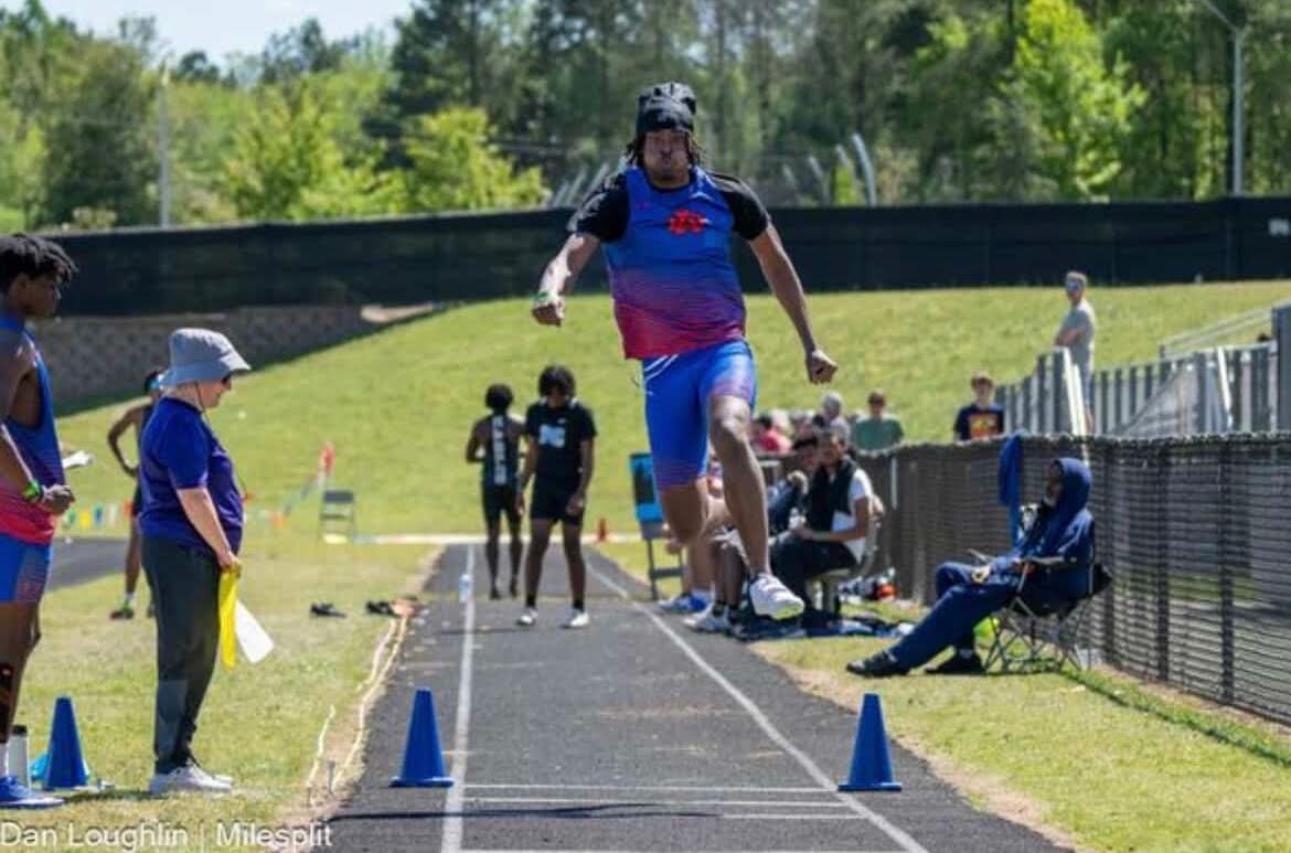 Derek Crumpton at early season Track & Field. Took place at Athens Drives Friday Night Light.