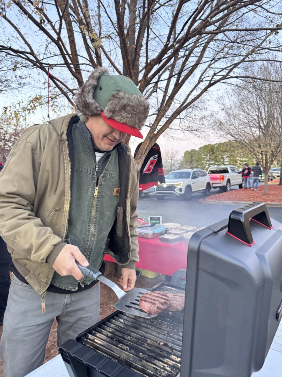 Hurricanes fan at a pregame tailgate before the Nov. 11th game against the Washington Capitals. He was pictured manning the grill, making burgers for his tailgate party.