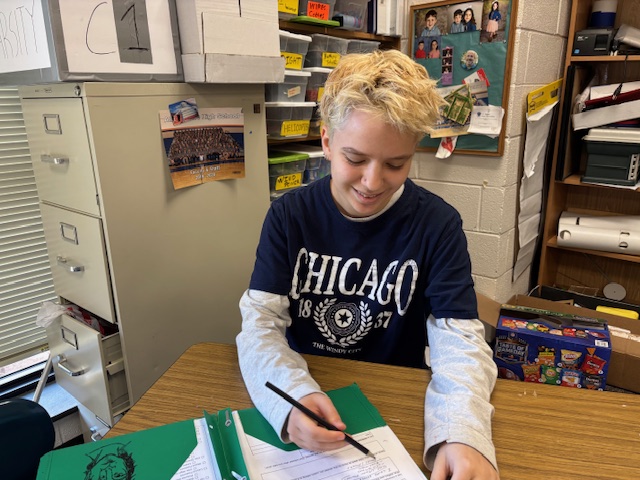 Anya Tikhtman works on a layout for the school yearbook, carefully sketching ideas before bringing them to life. Combining a love for painting, drawing, and photography, Tikhtman plays a key role in capturing and designing memories that will last long after the school year ends.
