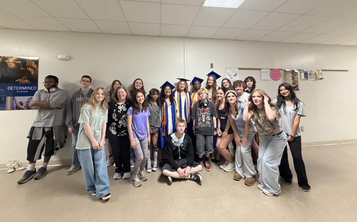 A photo with the entire newspaper class from the spring 2026 semester. Taken on the day of senior awards, the seniors got to celebrate their achievements with their underclassmen. 